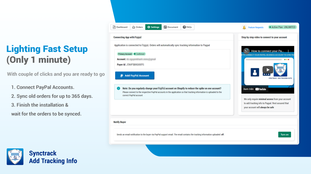 Synctrack Fast Setup